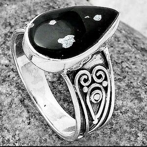 NEW! Snowflake Obsidian Ring